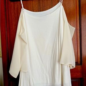 Elegant Cream Off-Shoulder Top